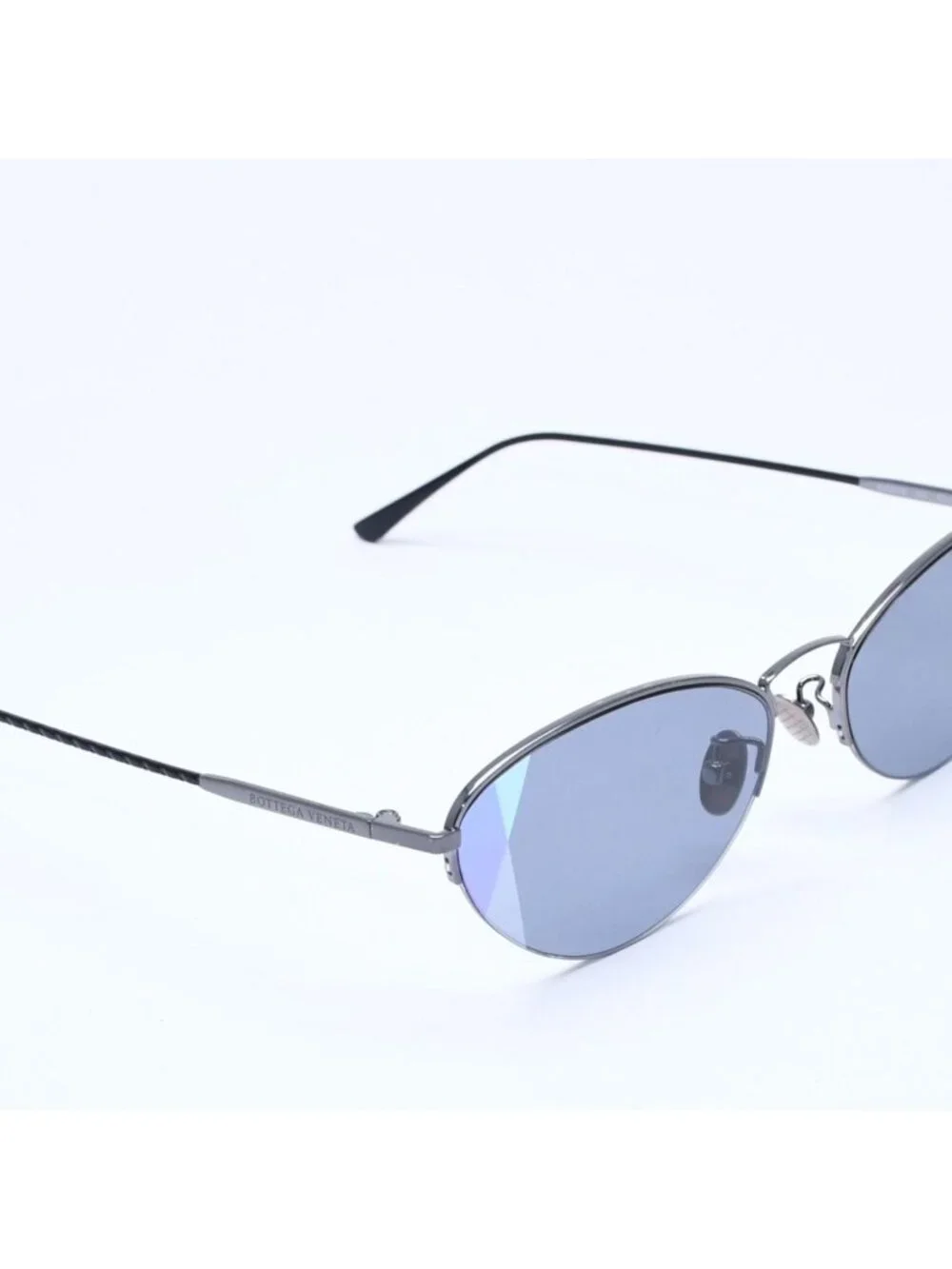 Bottega Veneta Half Rim Sunglasses Eyewear 001 60 Intrecciato